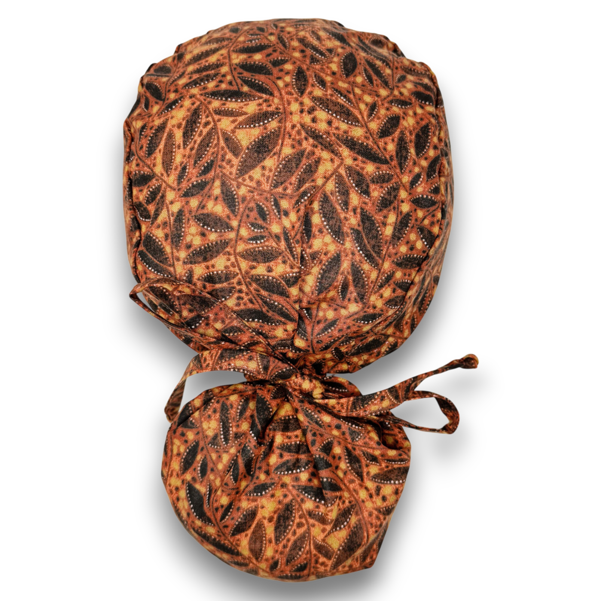Fall Ponytail scrub cap for women with satin lined option by Paradise Caps.