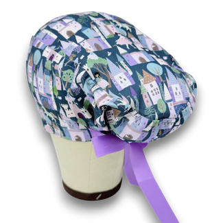 Castle Euro scrub cap with ties for Women by Paradise Caps. Euro PLUS style.