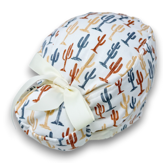Cactus Euro scrub cap with ties for Women by Paradise Caps. Euro PLUS style.