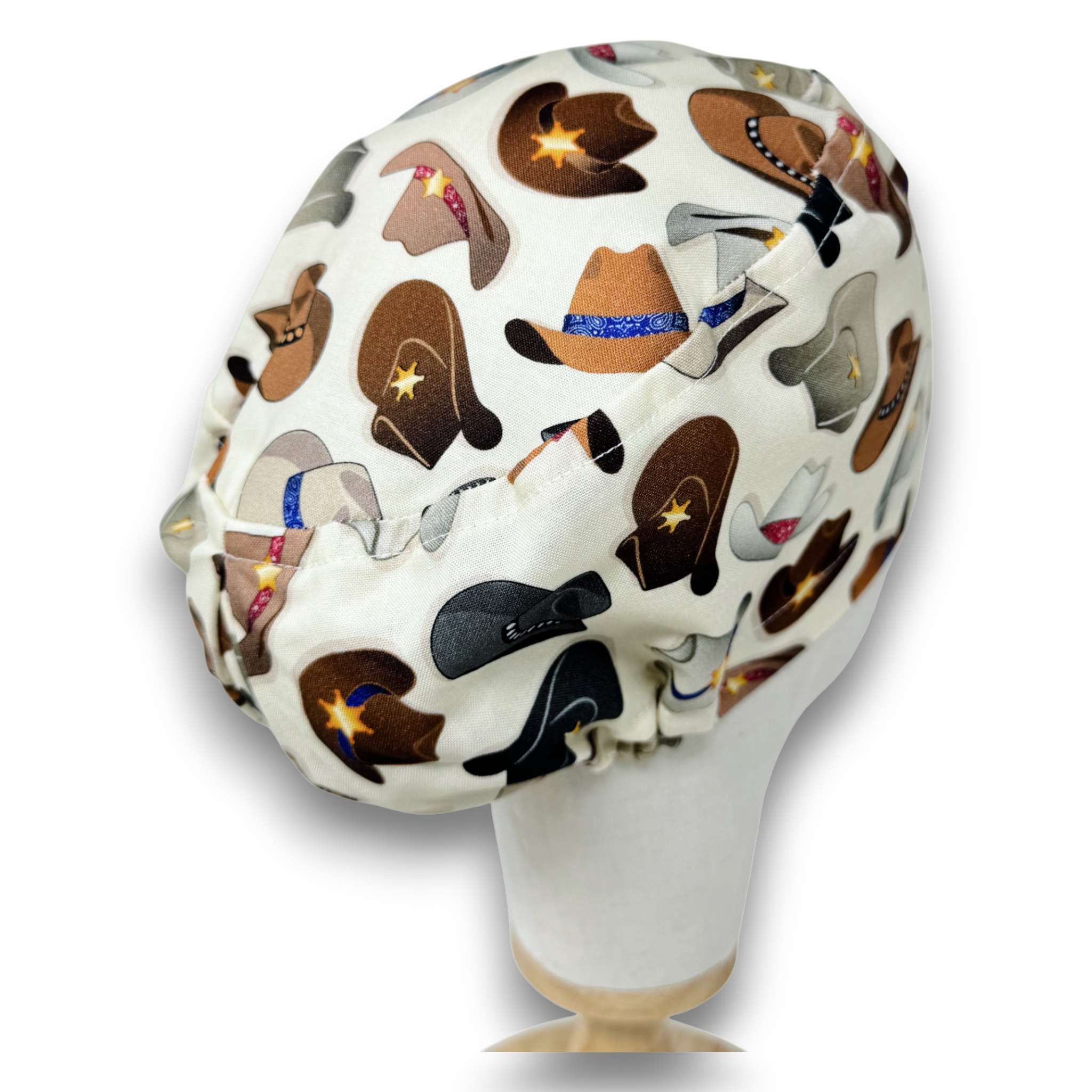 Cowboy Hats – Western Print Euro Scrub Cap for Women with Satin Lined Option by Paradise Caps.