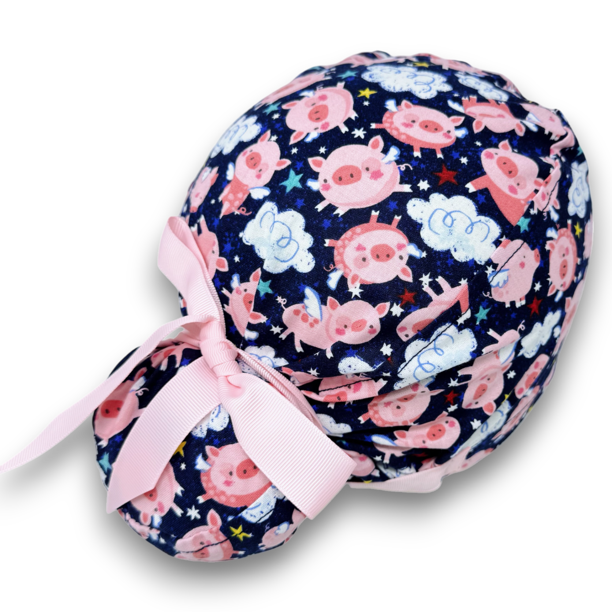 Pig Euro scrub cap with ties for Women by Paradise Caps. Euro PLUS style.