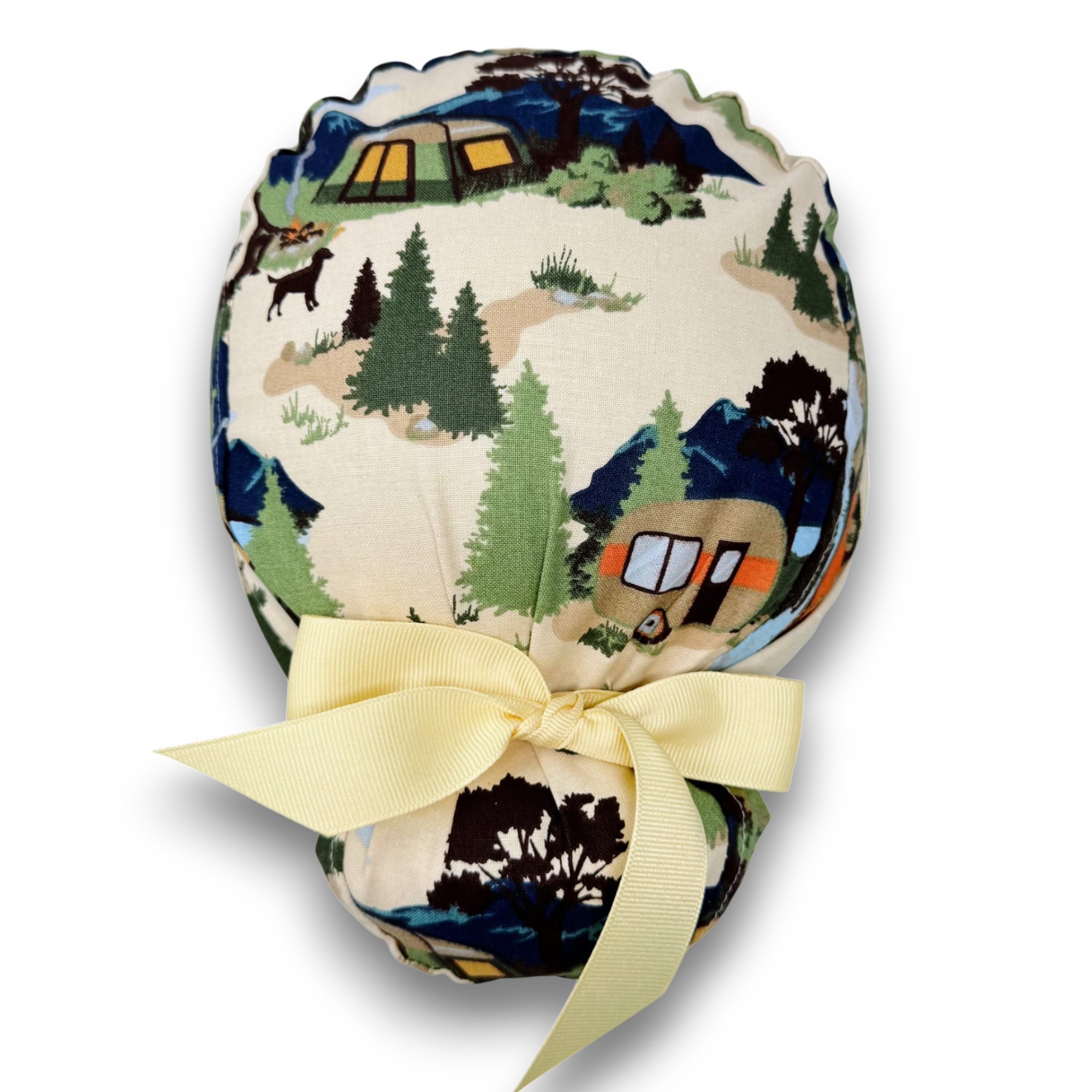 Camping Euro scrub cap with ties for Women by Paradise Caps. Euro PLUS style.