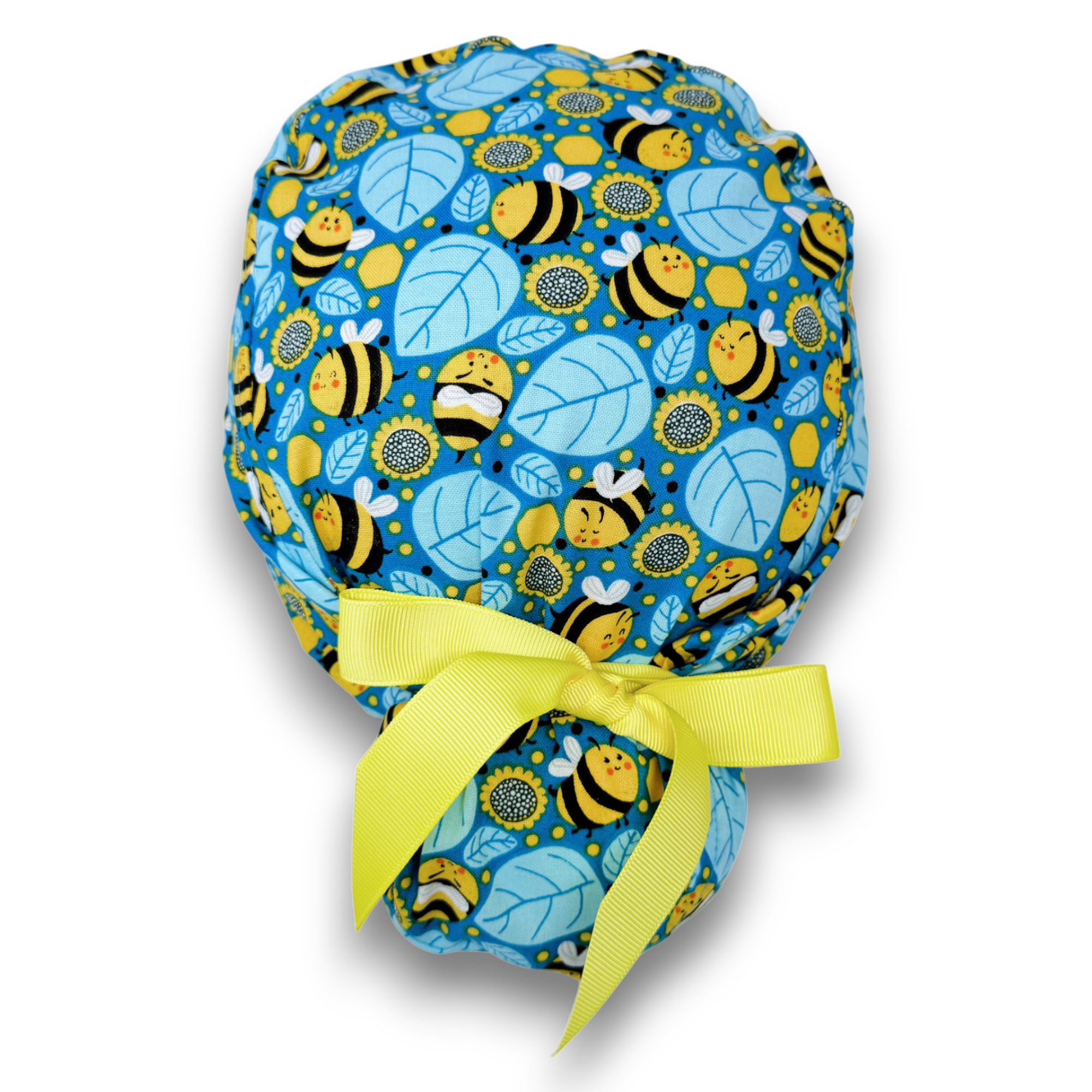 Bee Euro scrub cap with ties for Women by Paradise Caps. Euro PLUS style.