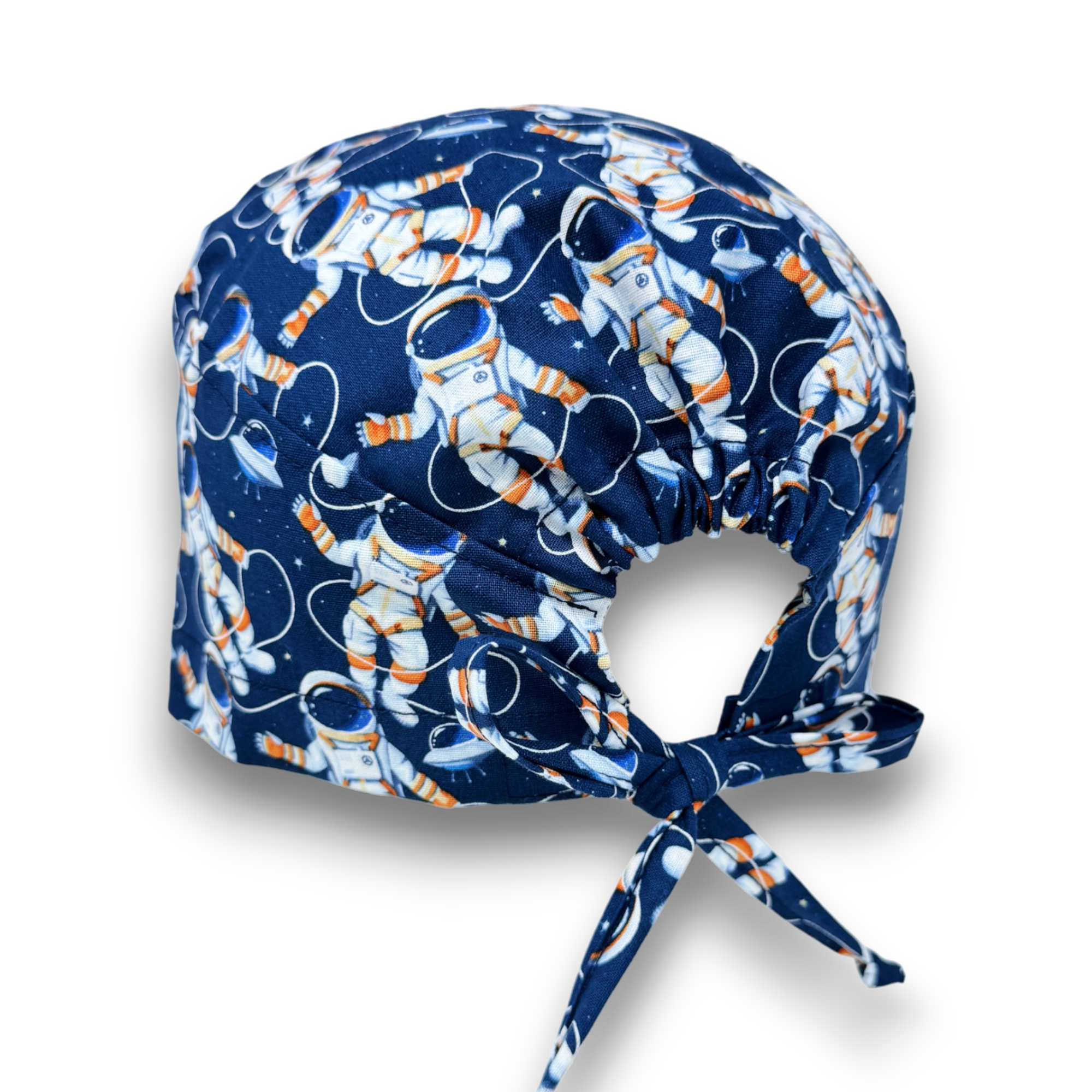 Astronaut Skull tie-back style surgical scrub cap for men by Paradise Caps.
