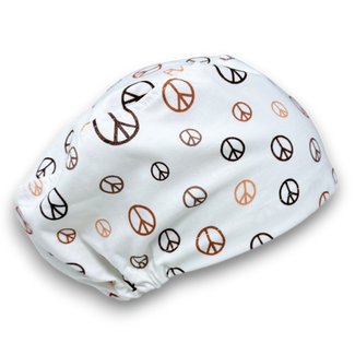 Peace Euro Scrub Cap for Women with Satin Lined Option by Paradise Caps.