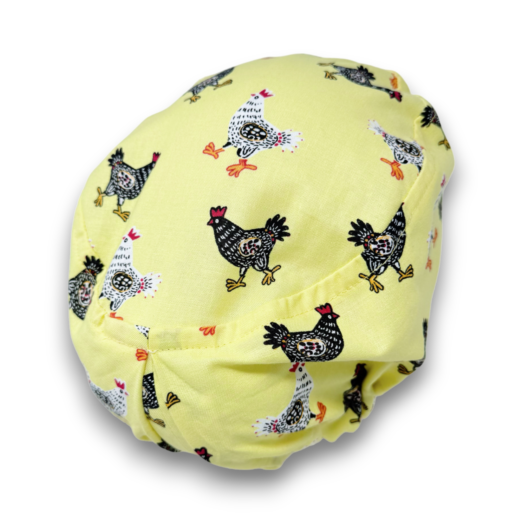 Chicken Euro Scrub Cap for Women with Satin Lined Option by Paradise Caps.