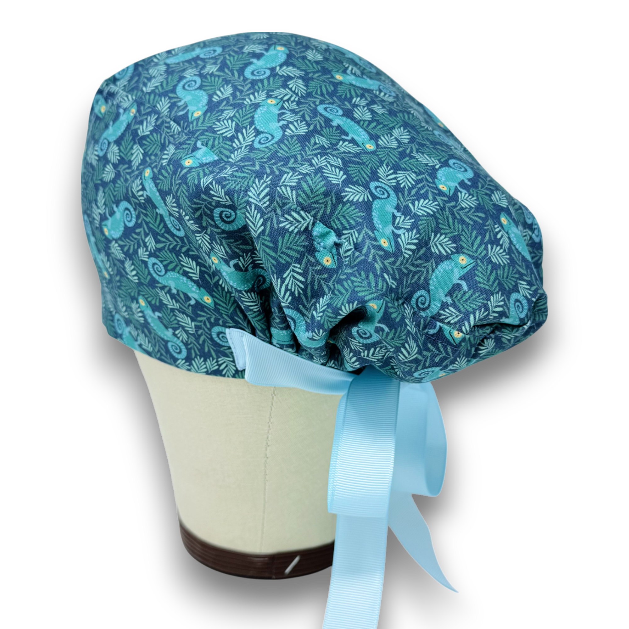 Chameleon Euro scrub cap with ties for Women by Paradise Caps. Euro PLUS style.