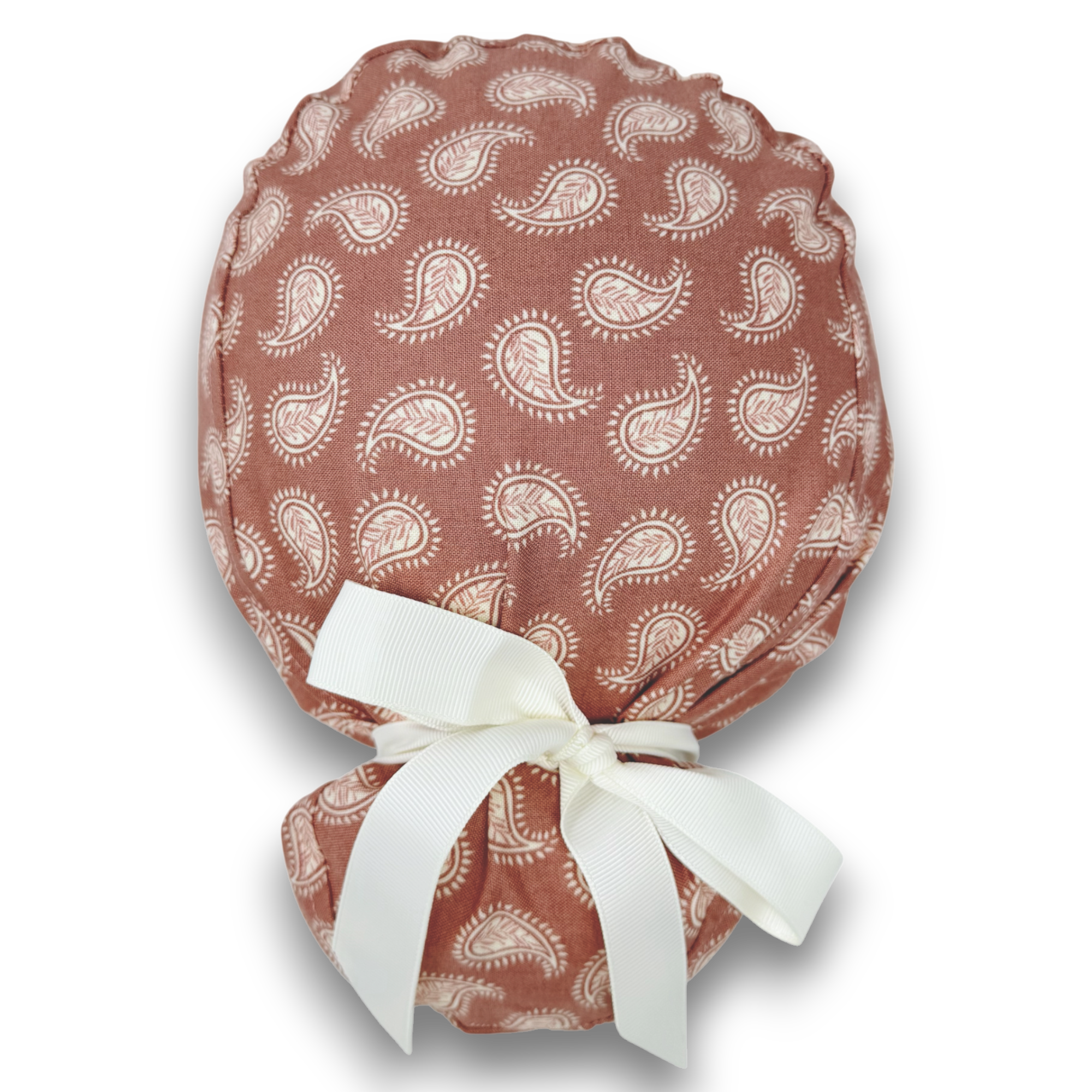 Paisley Print Euro scrub cap with ties for Women by Paradise Caps. Euro PLUS style.