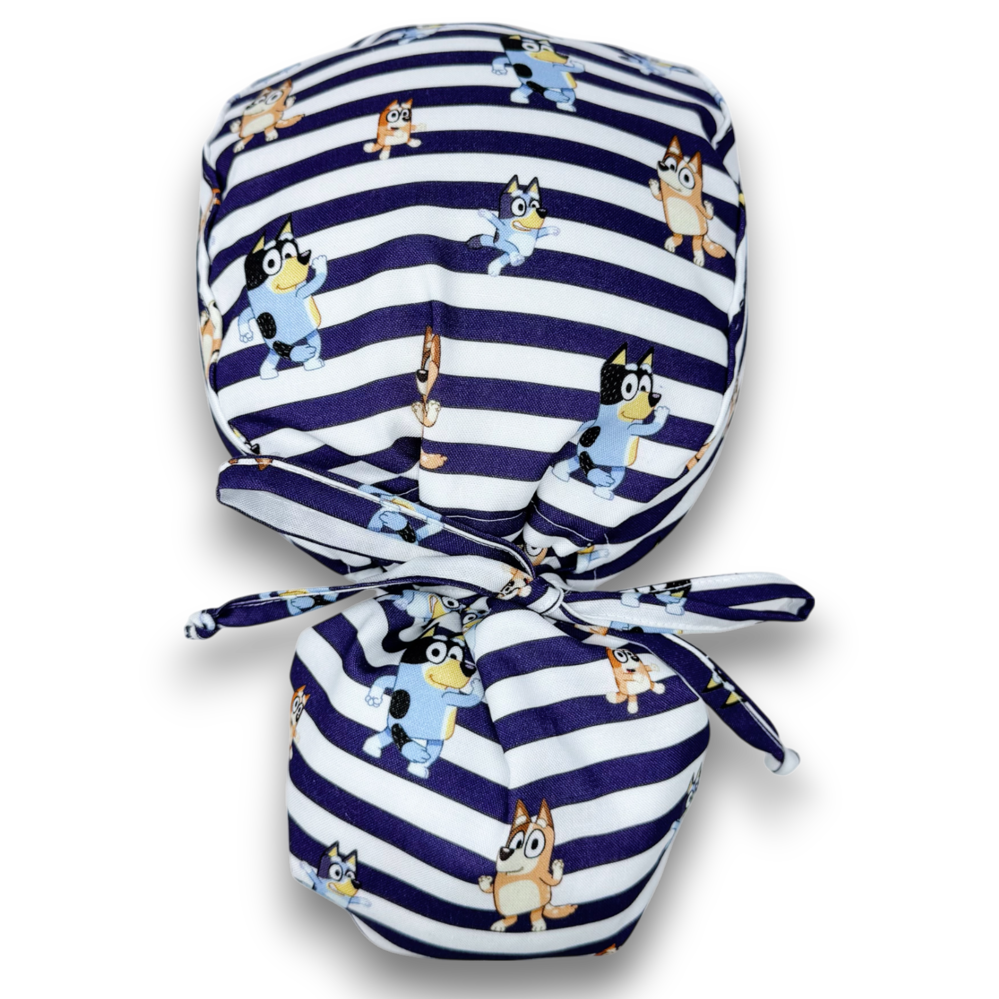 Funny Ponytail scrub cap for women with satin lined option by Paradise Caps.