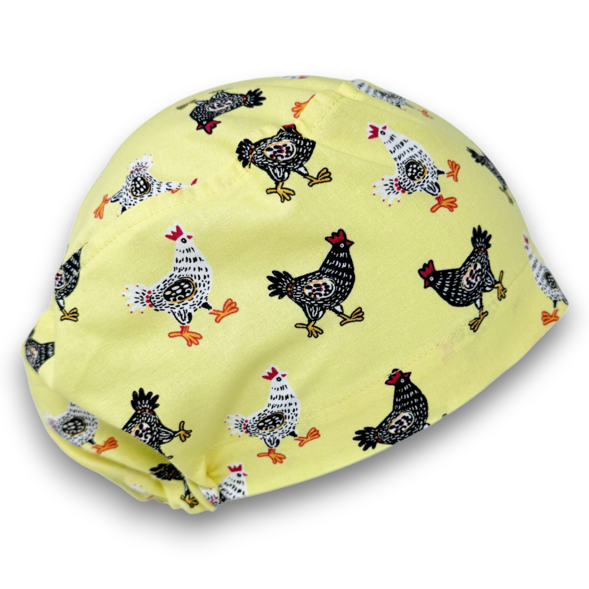Chicken Euro Scrub Cap for Women with Satin Lined Option by Paradise Caps.