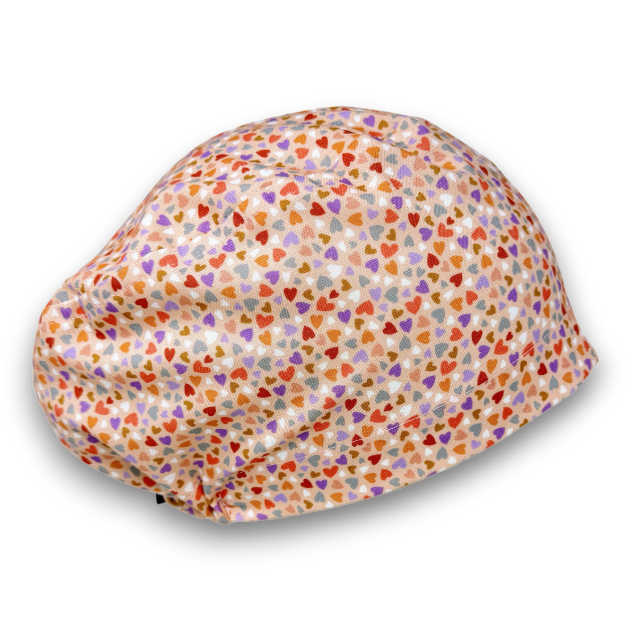 Colorful Hearts Euro Scrub Cap for Women with Satin Lined Option by Paradise Caps.