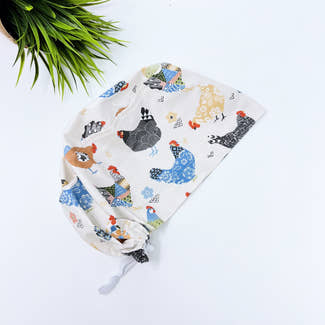 Chickens Euro Scrub Cap for Women with Satin Lined Option by Paradise Caps.