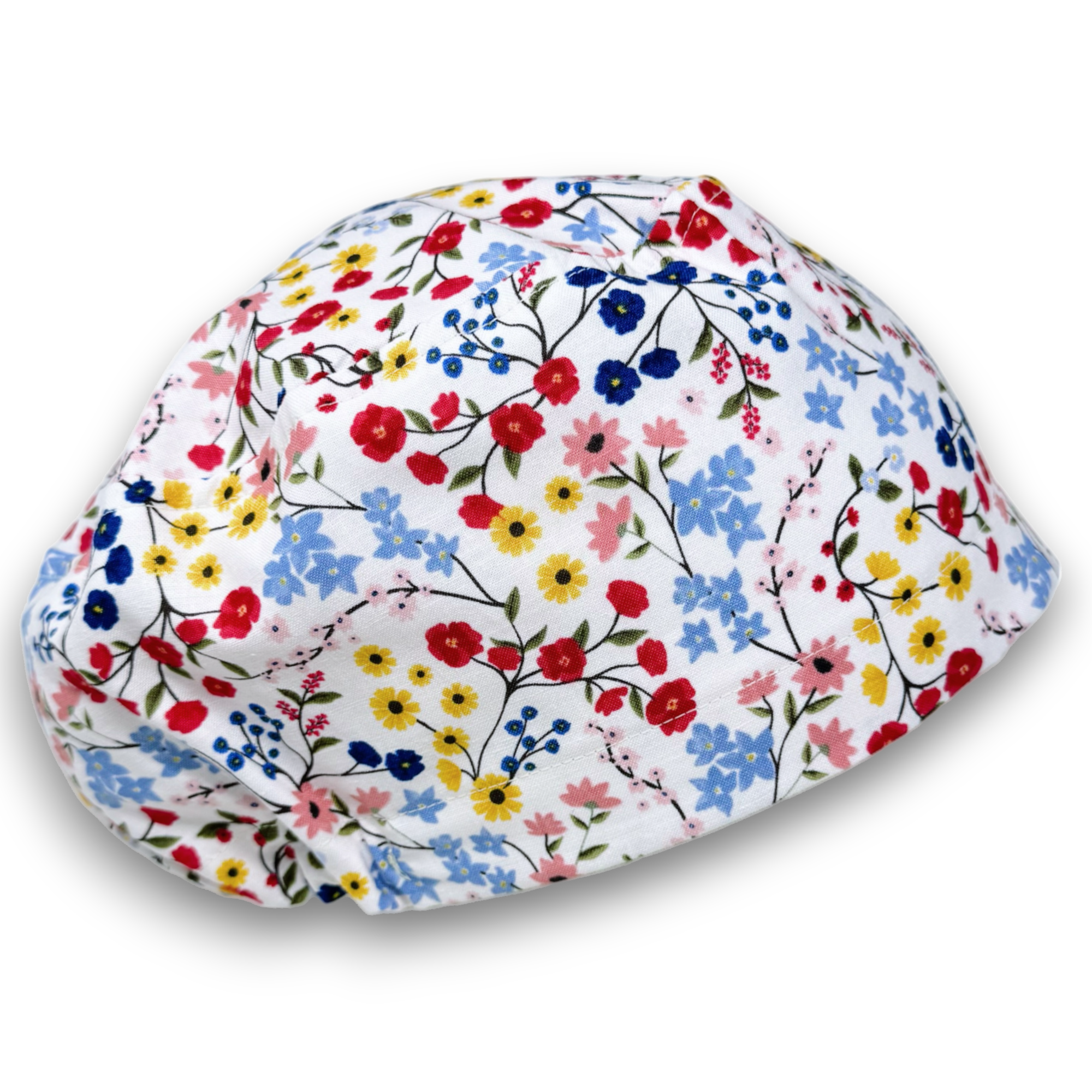 Flower Euro Scrub Cap for Women with Satin Lined Option by Paradise Caps.