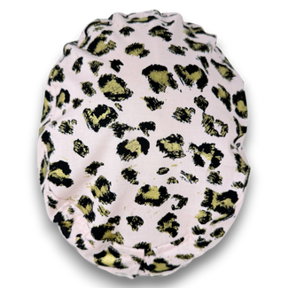 Pink leopard Euro Scrub Cap for Women with Satin Lined Option by Paradise Caps.