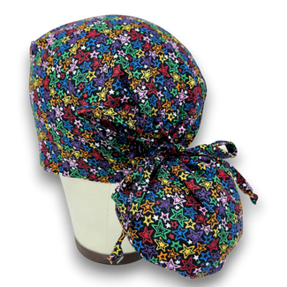 Star Ponytail scrub cap for women with satin lined option by Paradise Caps.