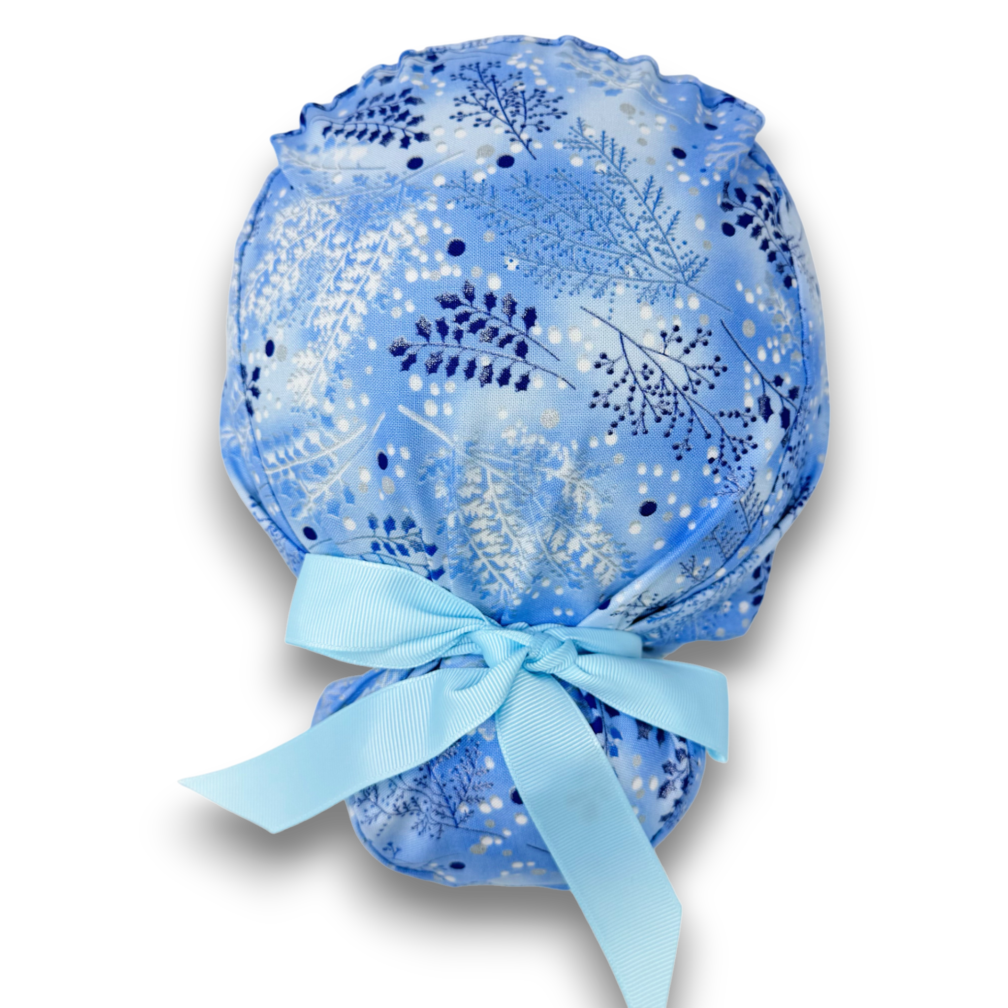 Snowy Forest Euro scrub cap with ties for Women by Paradise Caps. Euro PLUS style.