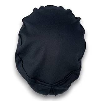 Solid Black Euro Scrub Cap for Women with Satin Lined Option by Paradise Caps.