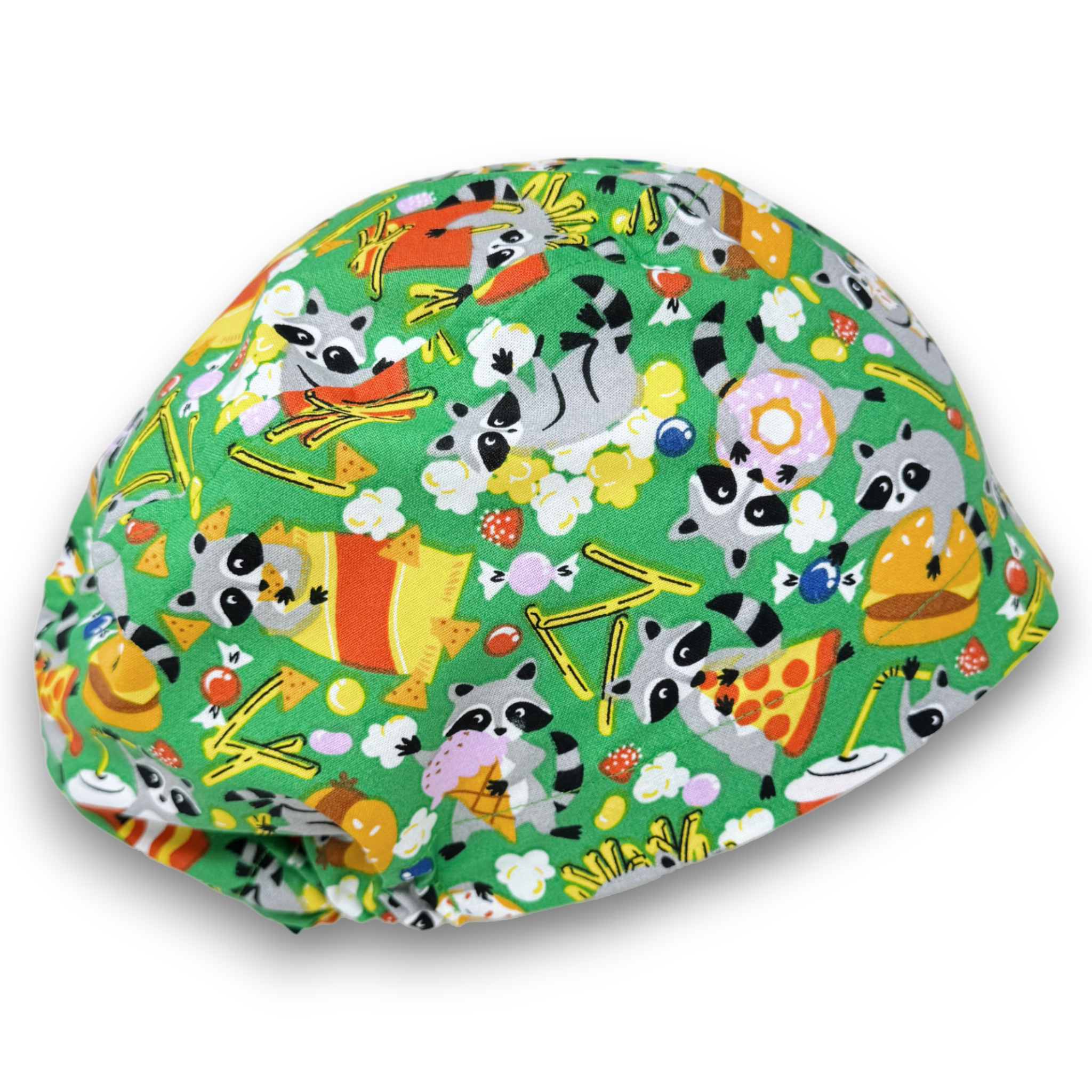 Raccoon Euro Scrub Cap for Women with Satin Lined Option by Paradise Caps.