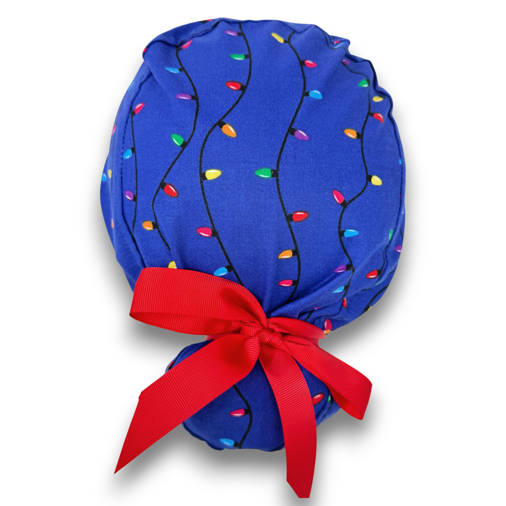 Christmas Lights Euro scrub cap with ties for Women by Paradise Caps. Euro PLUS style.