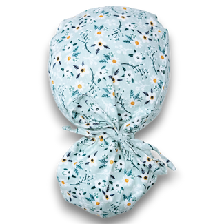 Floral Ponytail scrub cap for women with satin lined option by Paradise Caps.