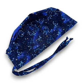 Constellation Men's Skull tie-back style surgical scrub cap for men by Paradise Caps.