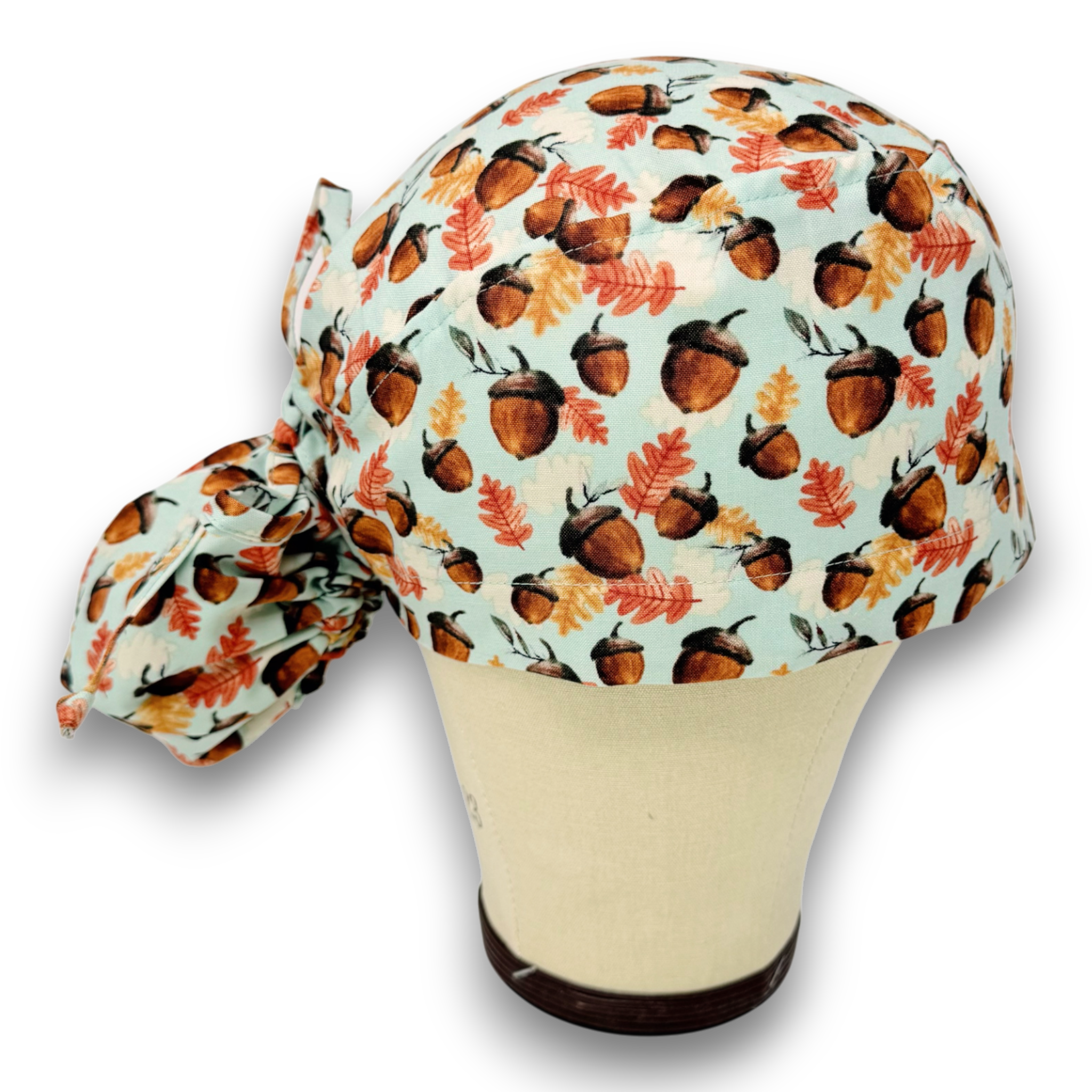Acorn Ponytail scrub cap for women with satin lined option by Paradise Caps.