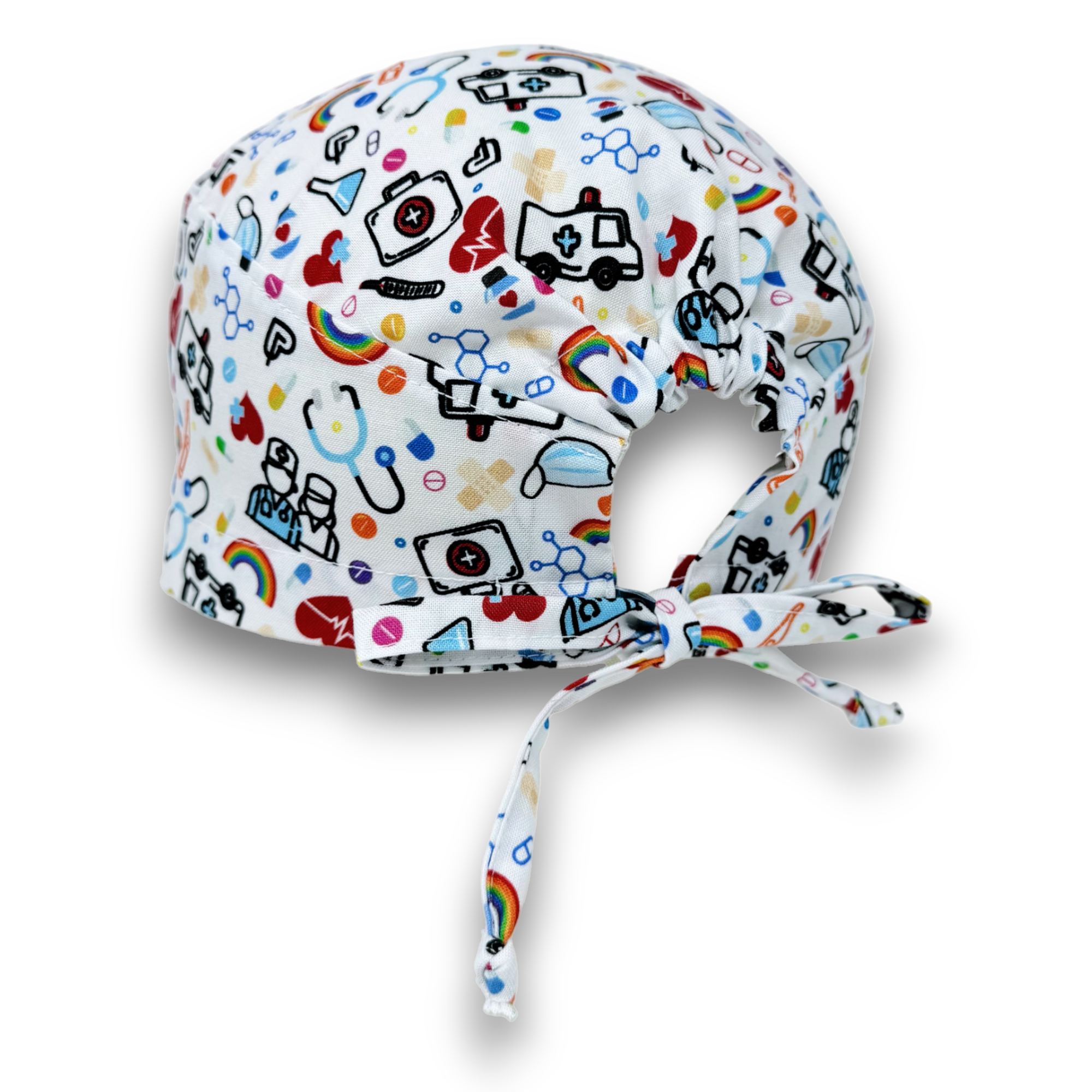 Medical Skull tie-back style surgical scrub cap for men by Paradise Caps.