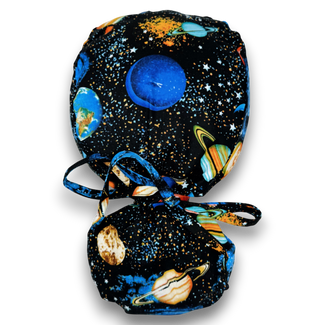 Celestial Ponytail scrub cap for women with satin lined option by Paradise Caps.