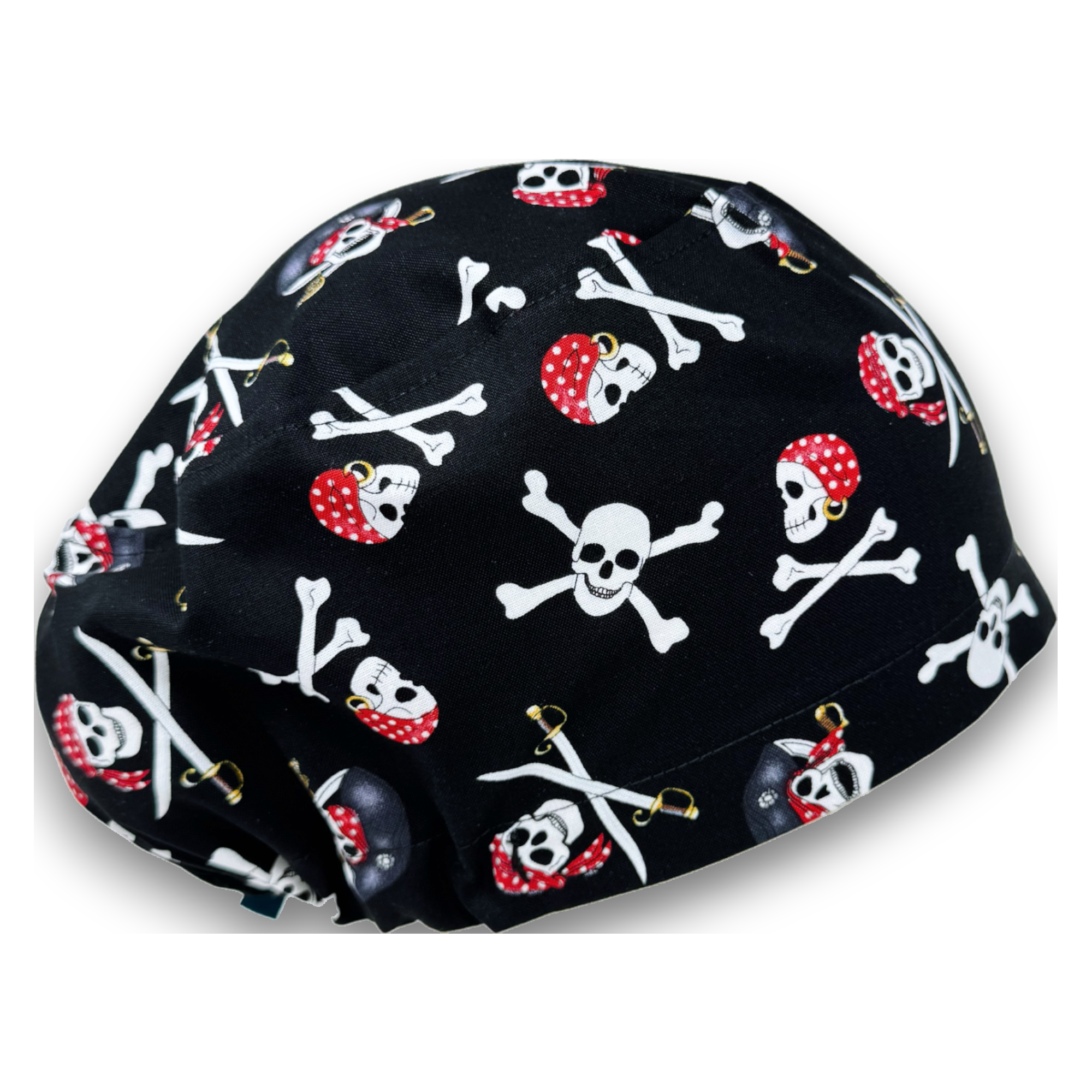 Pirate Euro Scrub Cap for Women with Satin Lined Option by Paradise Caps.