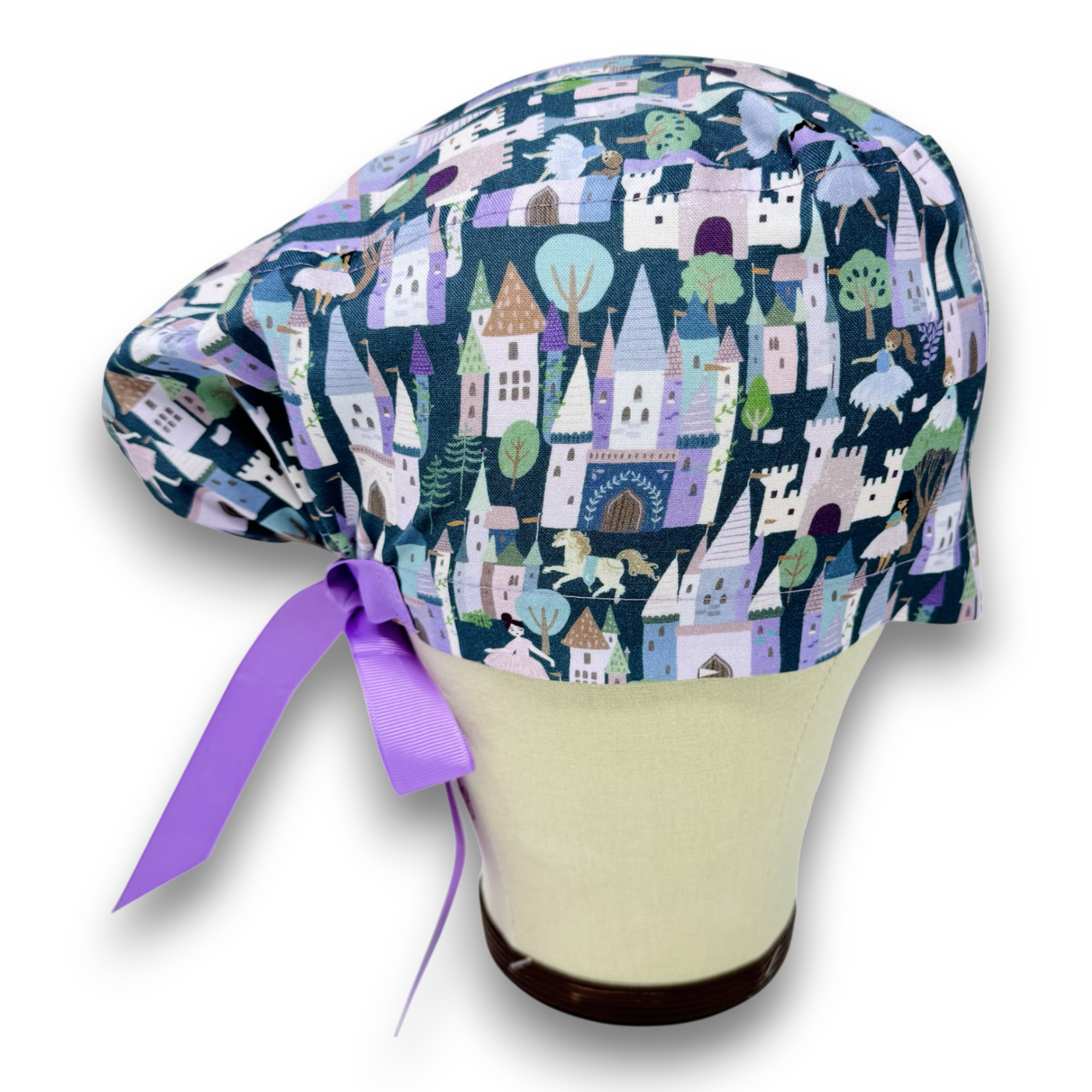 Castle Euro scrub cap with ties for Women by Paradise Caps. Euro PLUS style.