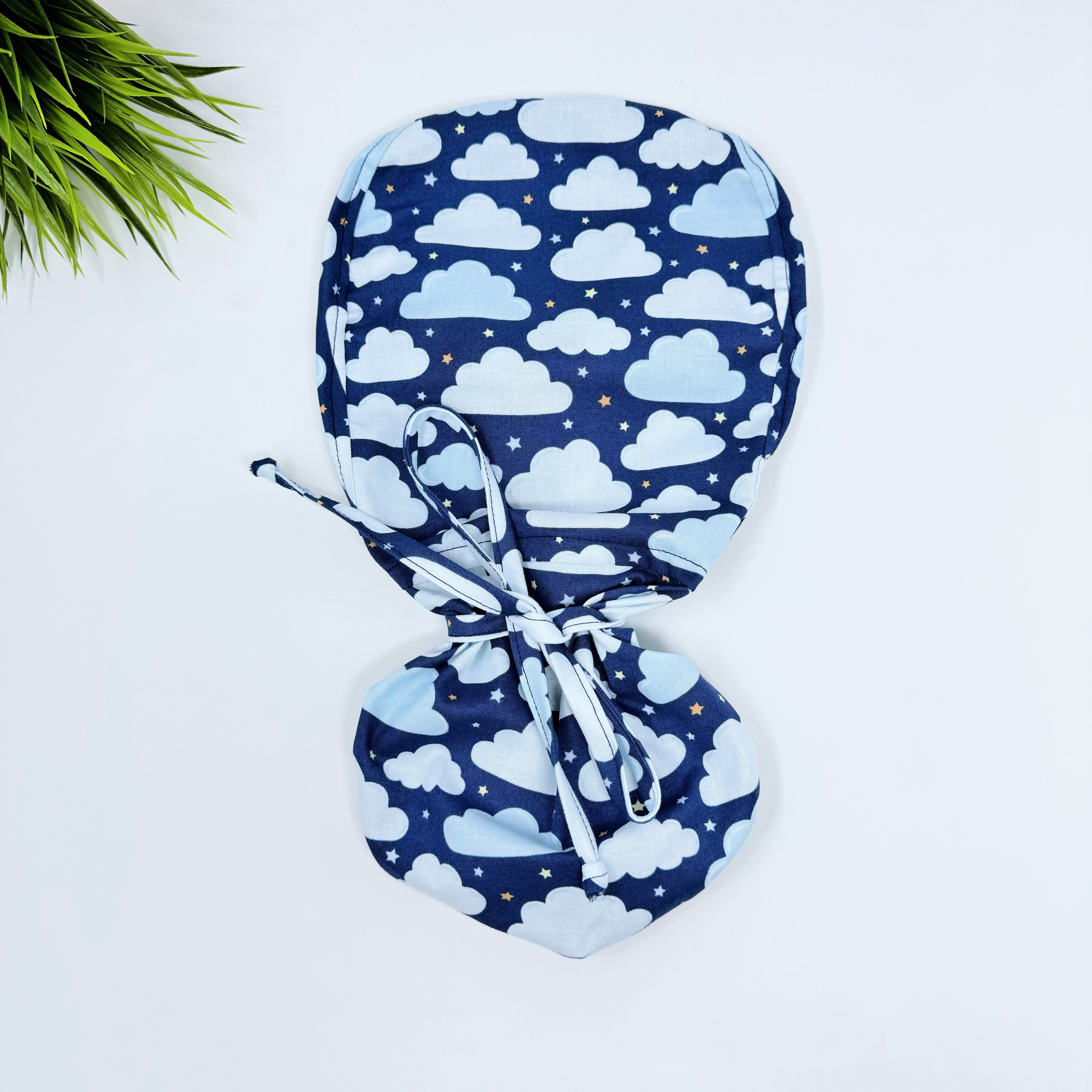 Clouds Ponytail scrub cap for women with satin lined option by Paradise Caps.