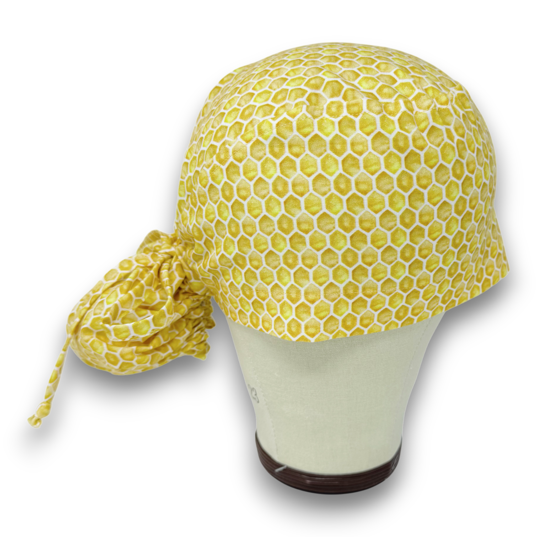 Honeycomb Ponytail scrub cap for women with satin lined option by Paradise Caps.