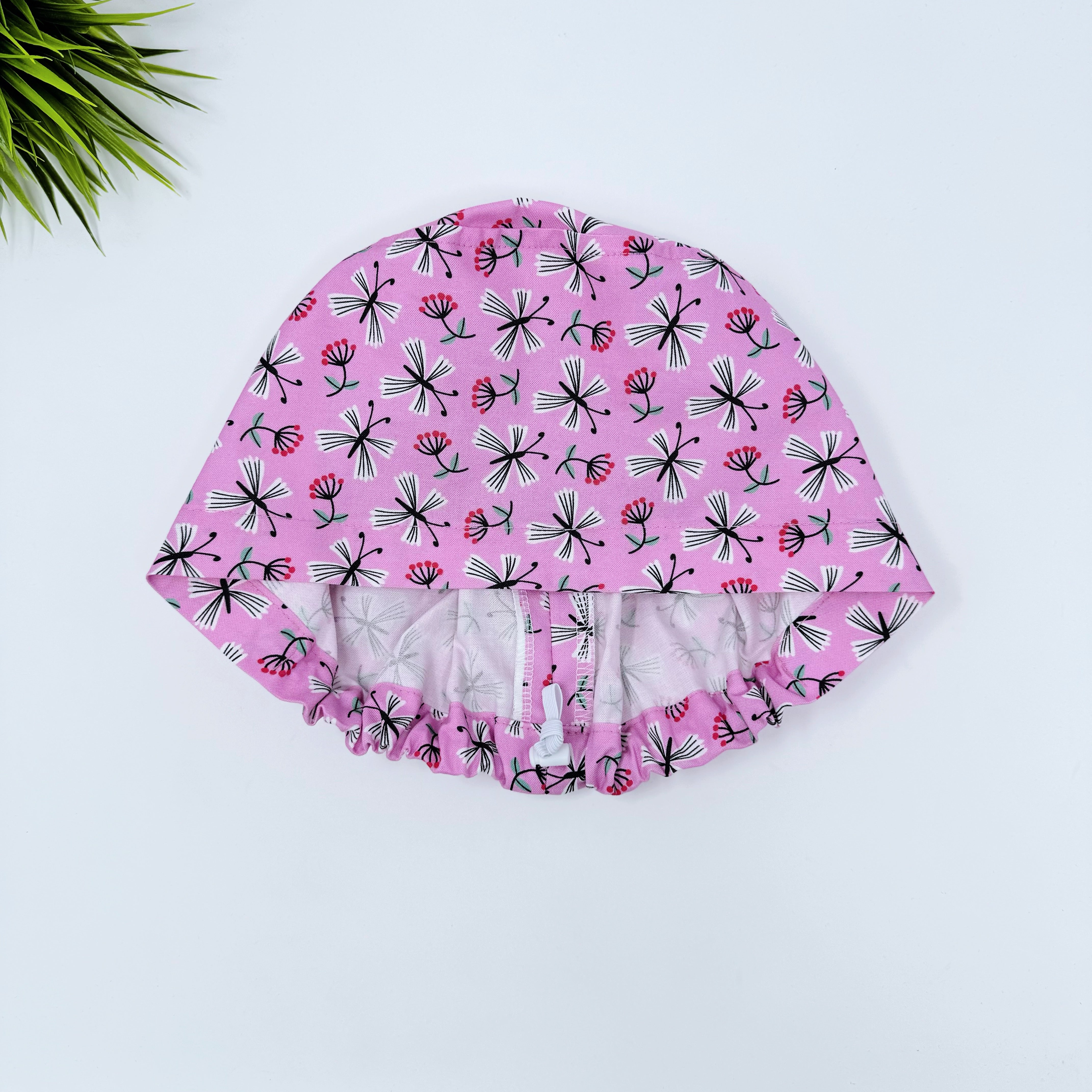 Charmingly Cheerful Euro Scrub Cap for Women with Satin Lined Option by Paradise Caps.
