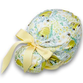 Bee Euro scrub cap with ties for Women by Paradise Caps. Euro PLUS style.
