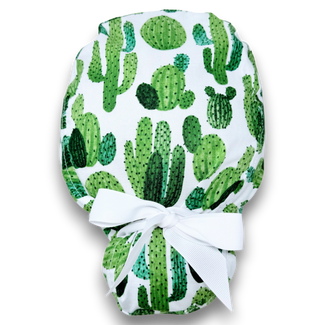 Cactus Euro scrub cap with ties for Women by Paradise Caps. Euro PLUS style.