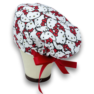 Euro scrub cap with ties for Women by Paradise Caps. Euro PLUS style.