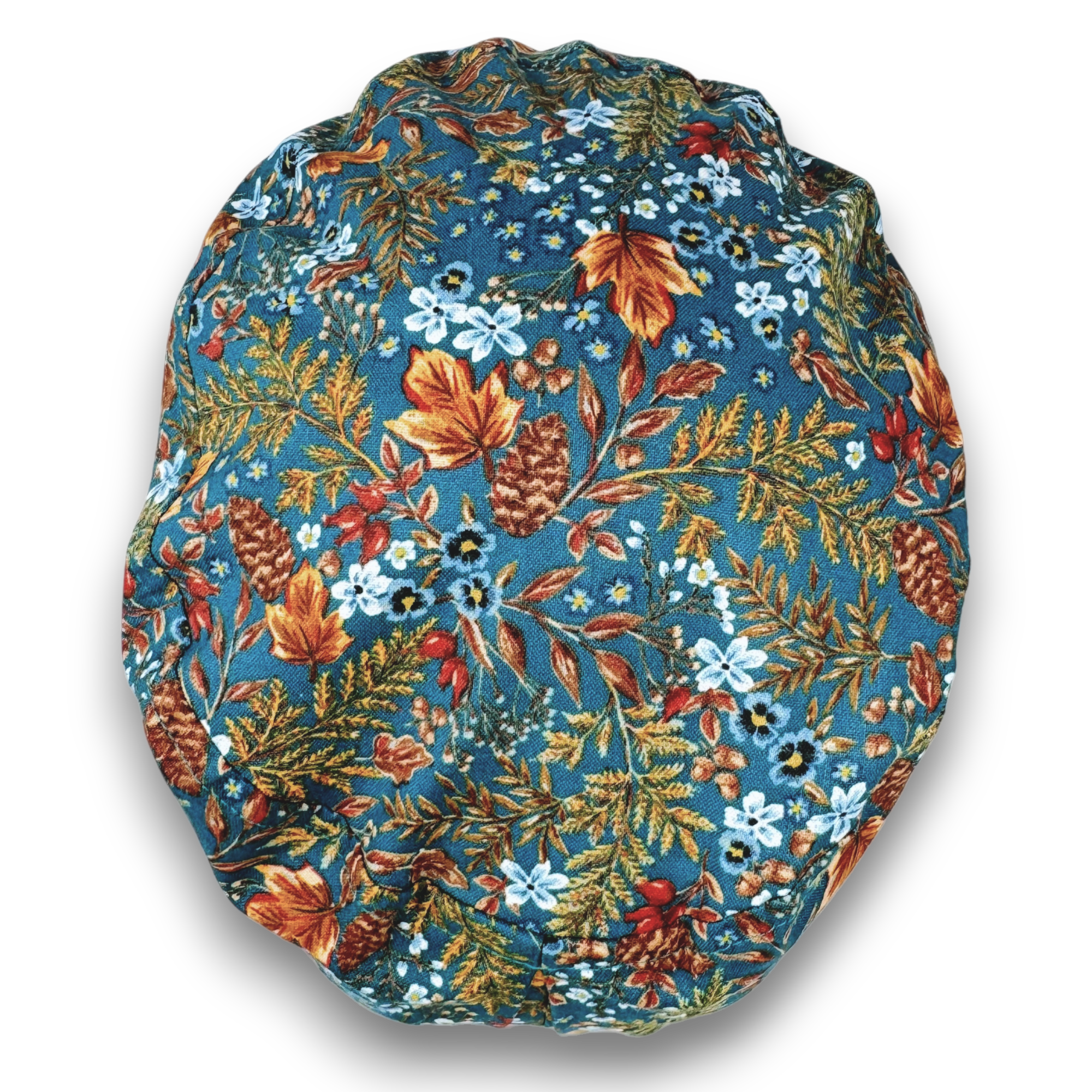 Floral leaves Euro Scrub Cap for Women with Satin Lined Option by Paradise Caps.