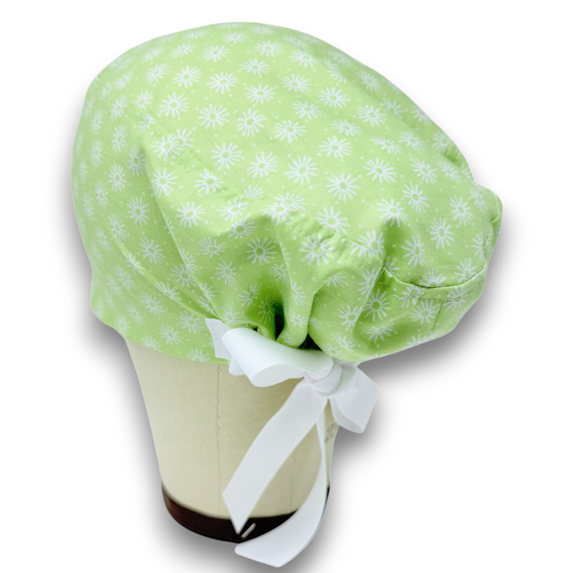 Spring Euro scrub cap with ties for Women by Paradise Caps. Euro PLUS style.