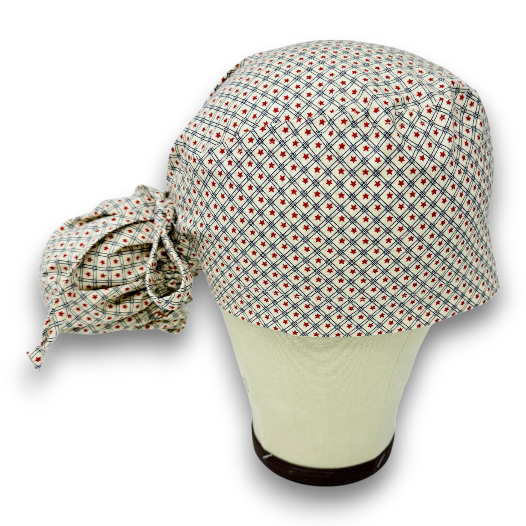 Star Ponytail scrub cap for women with Satin Lined by Paradise Caps.