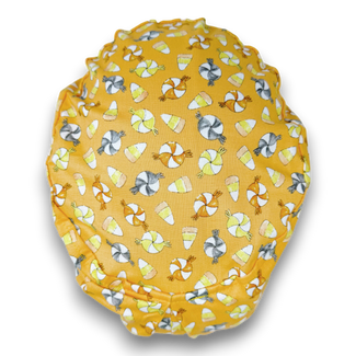 Candy Corn Euro Scrub Cap for Women with Satin Lined Option by Paradise Caps.