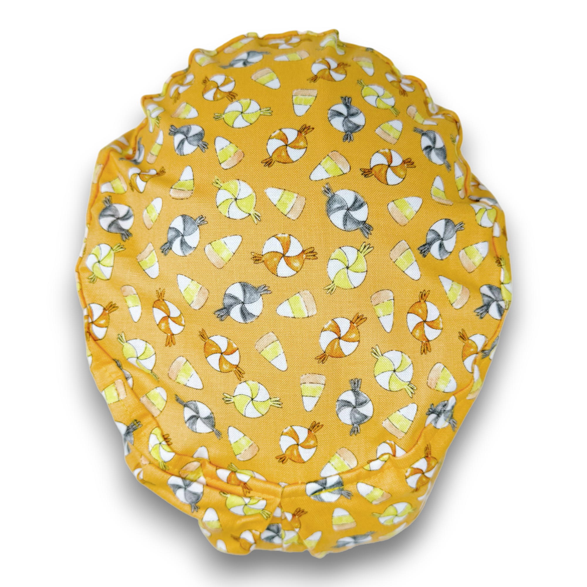 Candy Corn Euro Scrub Cap for Women with Satin Lined Option by Paradise Caps.