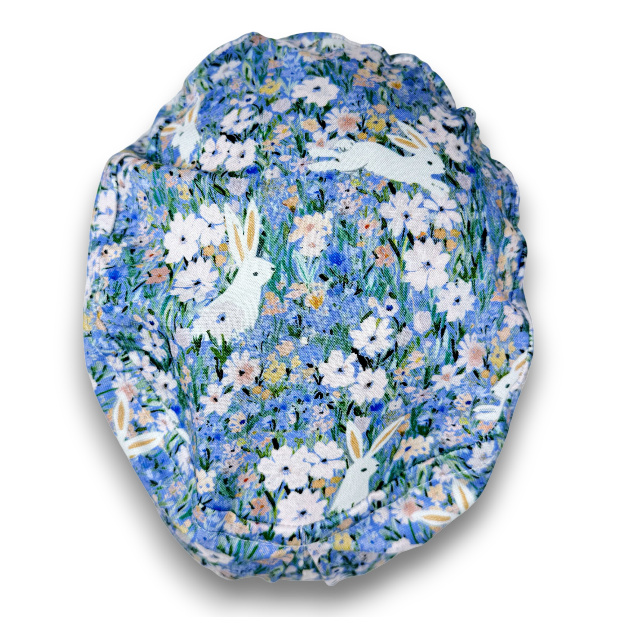 Spring Bunnies Euro scrub cap for women. Easter European satin lined surgical cap by Paradise Caps.