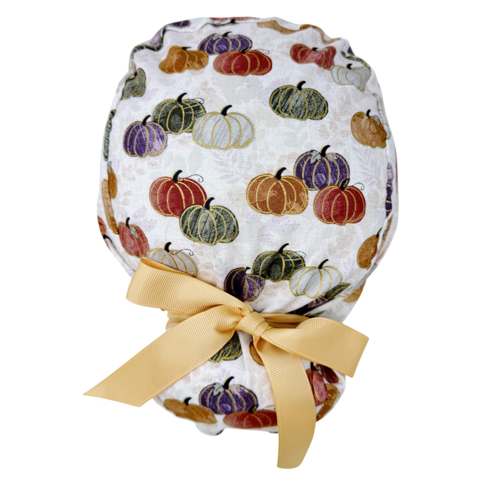 Pumpkin Euro scrub cap with ties for Women by Paradise Caps. Euro PLUS style.