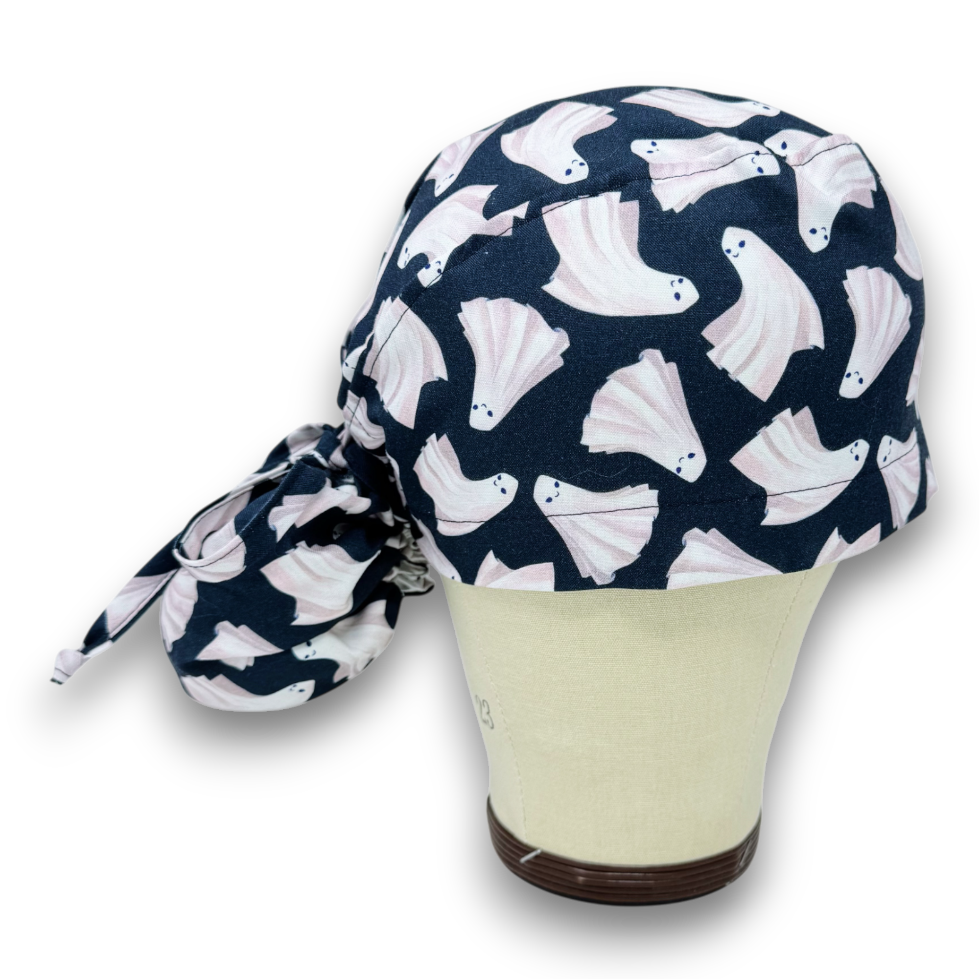 Haunted garden Ponytail scrub cap for women with satin lined option by Paradise Caps.