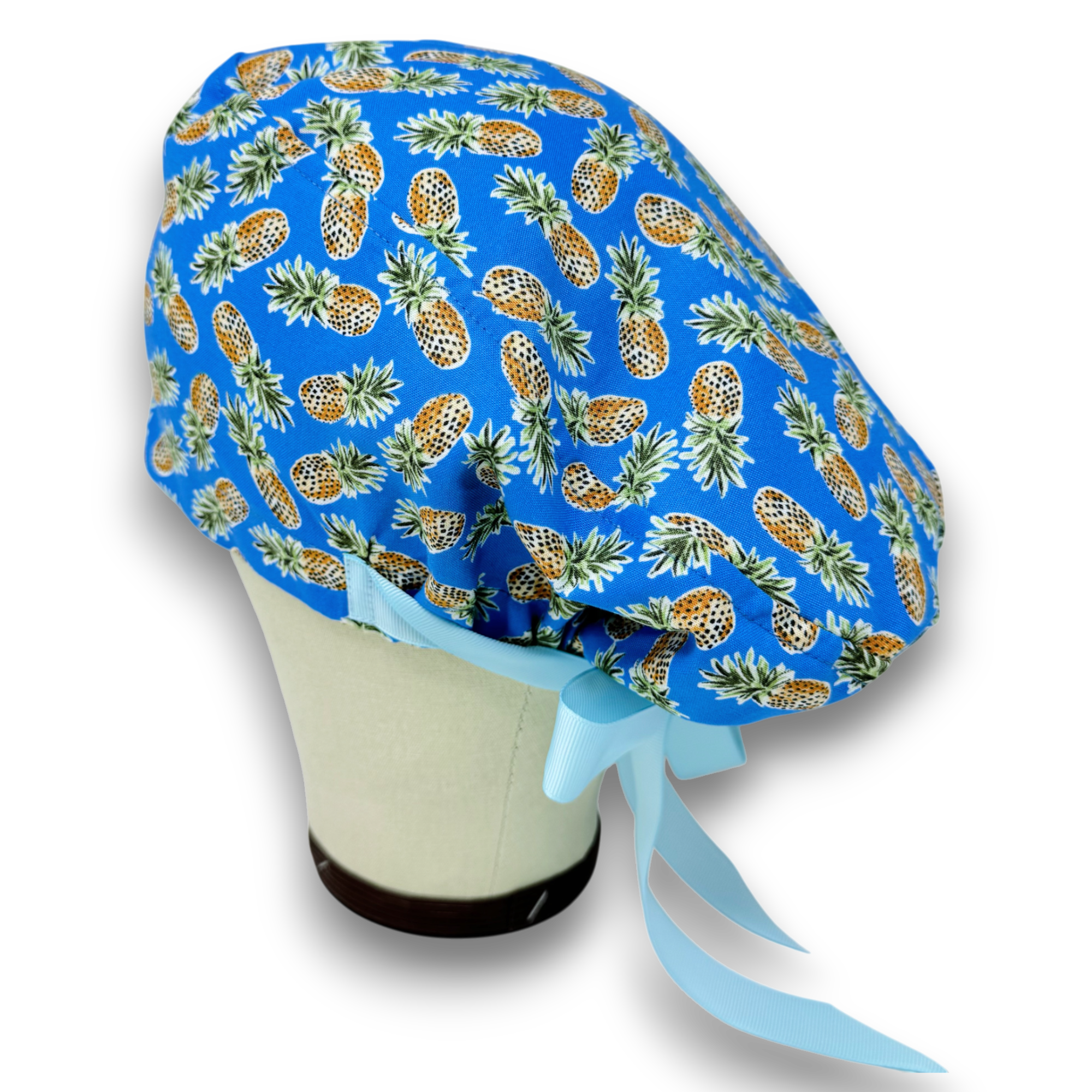 Pineapple Euro scrub cap with ties for Women by Paradise Caps. Euro PLUS style.