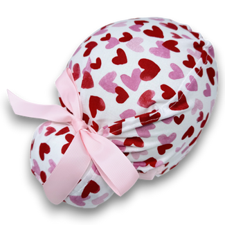 Valentine's day Euro scrub cap with ties for Women by Paradise Caps. Euro PLUS style.