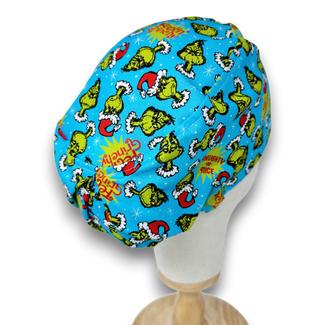 Christmas Euro Scrub Cap for Women by ParadiseCaps. Surgical hat Satin Lined Option. Winter surgical cap.