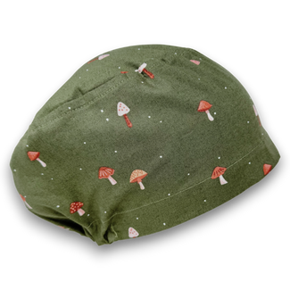Autumn Mushroom Euro Scrub Cap for Women with Satin Lined Option by Paradise Caps.