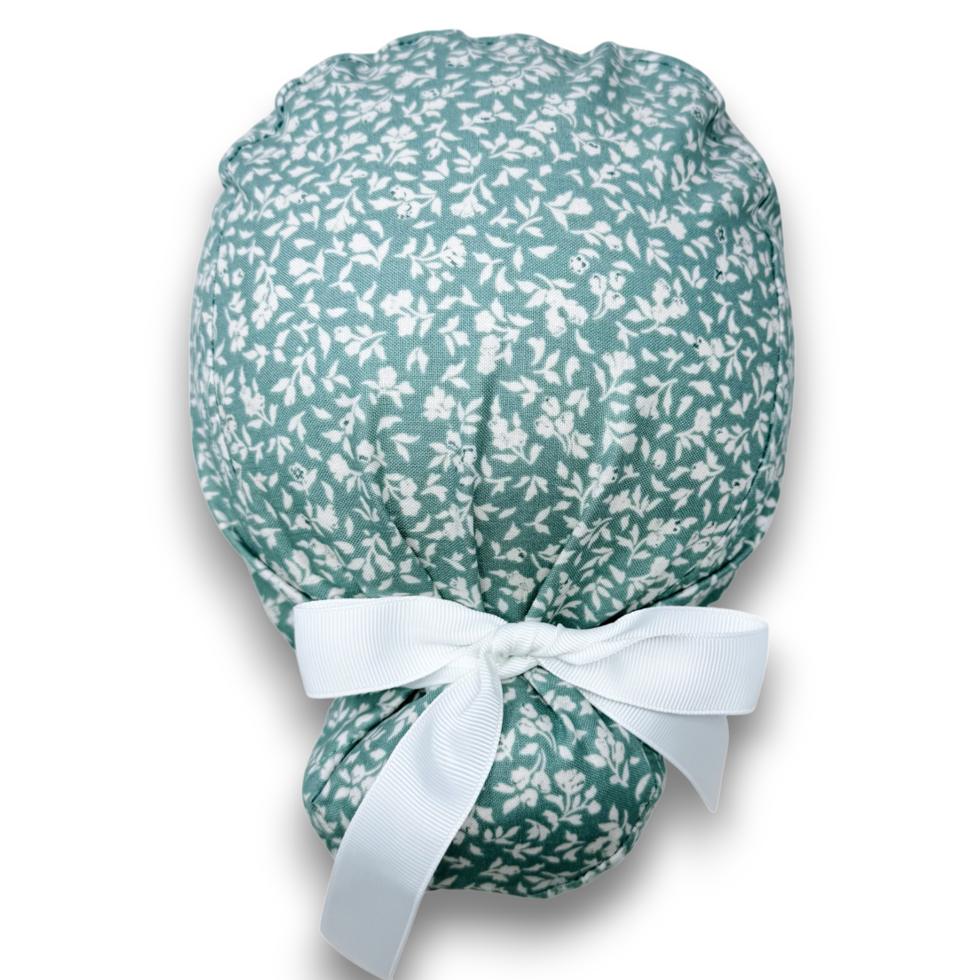 Floral Euro scrub cap with ties for Women by Paradise Caps. Euro PLUS style.