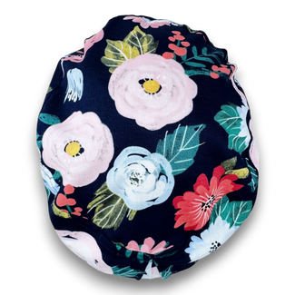 Flower Euro Scrub Cap for Women with Satin Lined Option by Paradise Caps.